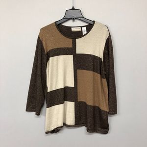 Alfred Dunner Women Pullover Sweater Knit Top Size 2X Viscose Blend B185 -18